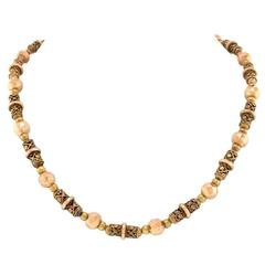 Antique Gold Bead Necklace