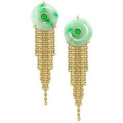 Ana De Costa Gold Jade Tsavorite Earrings 4