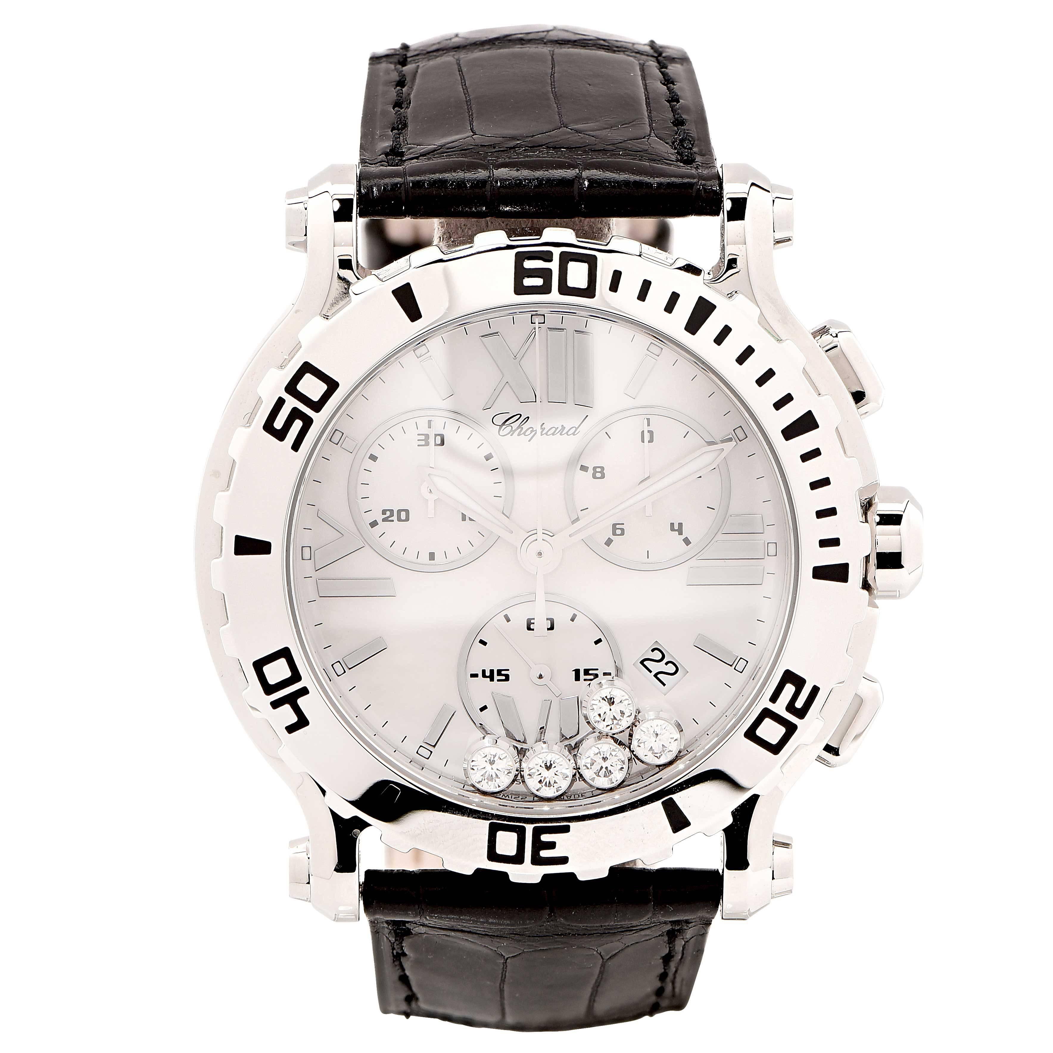 Chopard Stainless Steel Happy Sport Chronograph Quartz Wristwatch