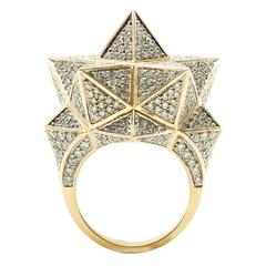 Tetra Full Pave Diamond Gold Ring 5