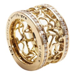 Web Frame Diamond and 18K Gold Ring