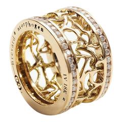 Web Frame Diamond Gold Ring 6