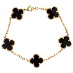 Van Cleef & Arpels Alhambra Onyx Gold Bracelet