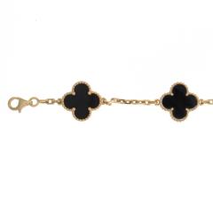 Van Cleef & Arpels Alhambra Onyx Gold Bracelet