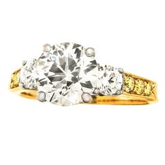 Yellow Gold 2.90cttw GIA Diamond Engagement Ring