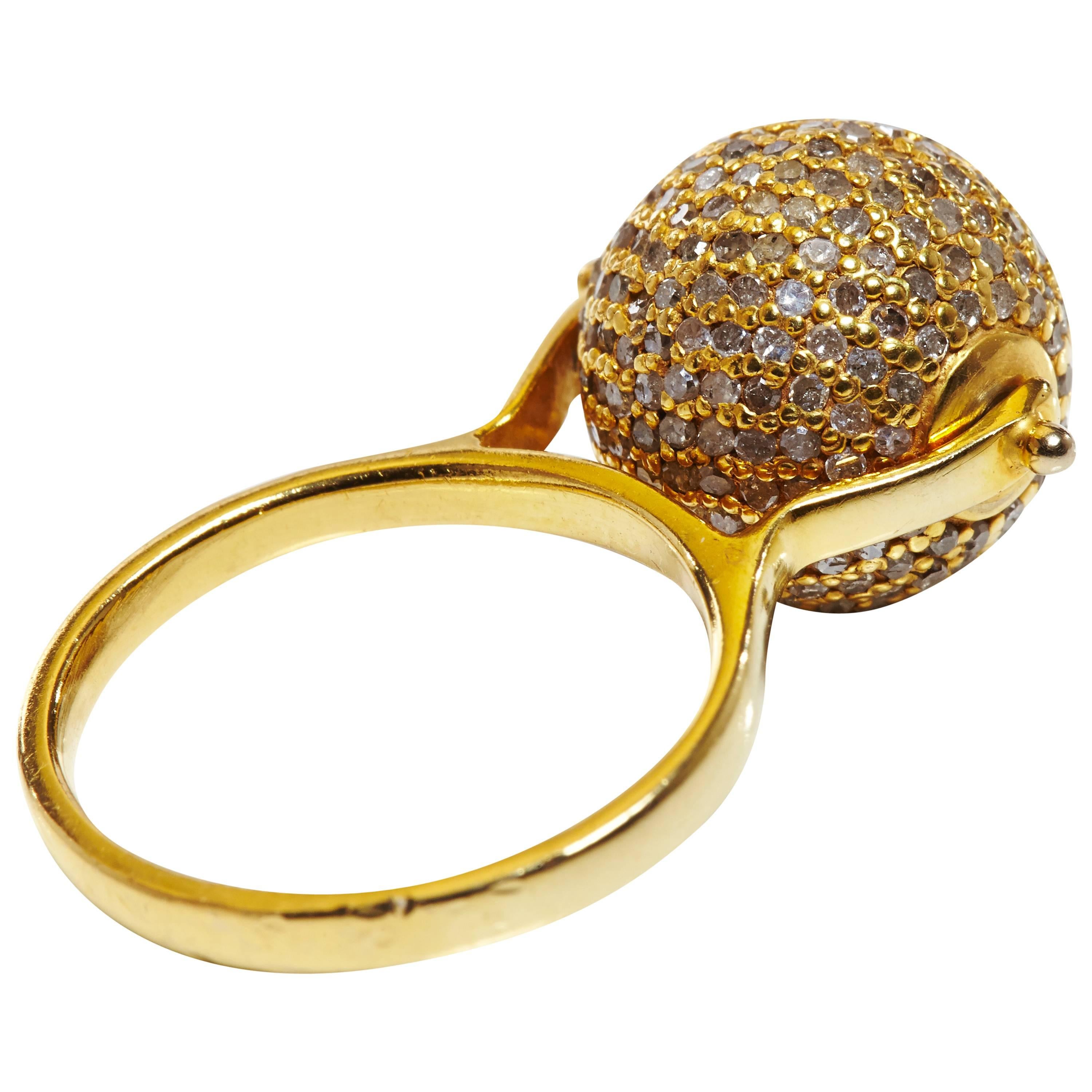 Jade Jagger Diamond Disco Ball Ring For Sale
