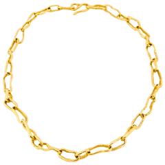 Jean Mahie "Cadene" 22kt gold 22 inch freeform link chain 