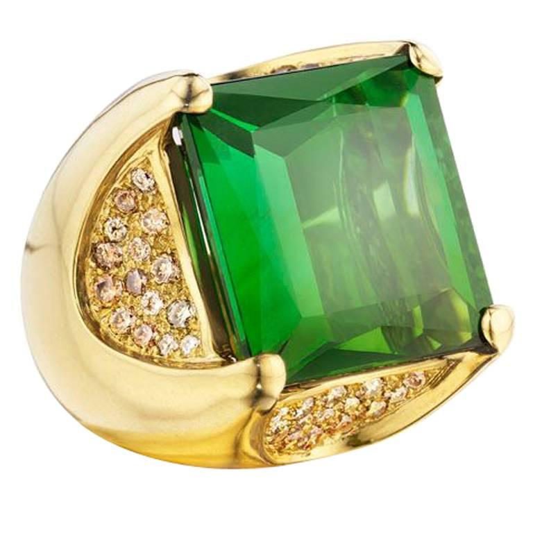 Faraone Mennella diamond gold ring For Sale