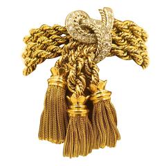 Ein wunderschönes Gold-:: Platin- und Diamantarmband mit Quasten.