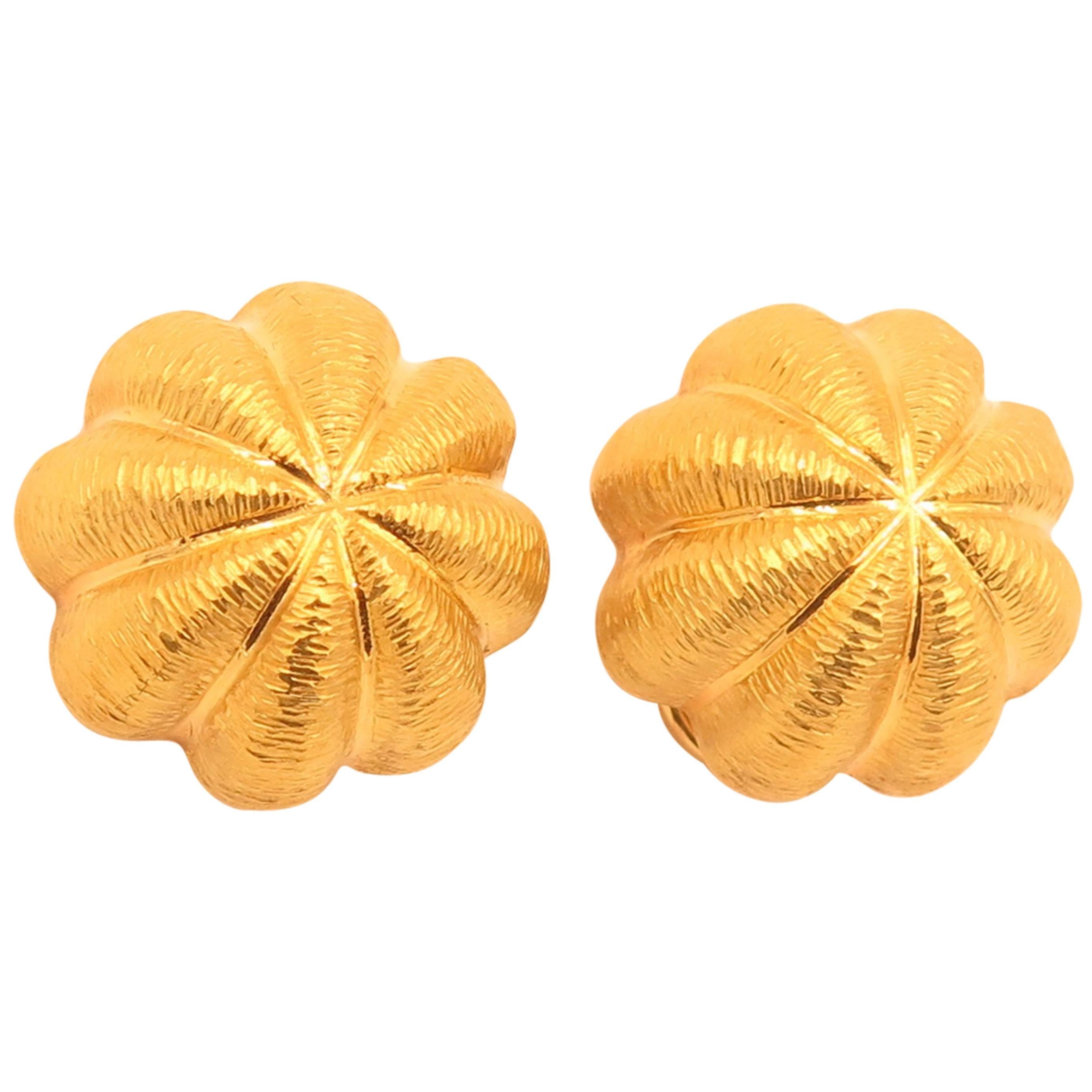 TIFFANY & CO., Gold Sea Urchin Earrings.