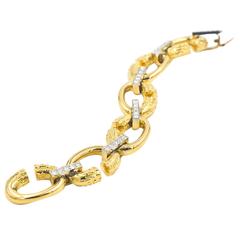 2.00 Carats Diamond Gold Link Bracelet