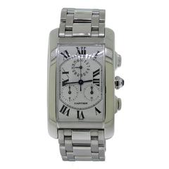 Cartier white gold Tank Americaine Chronograph wristwatch 