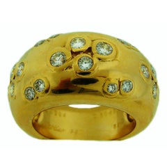 1994 Cartier Diamond Gold Band Ring