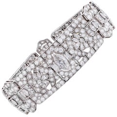 15 Carat Art Deco Diamond Platinum Bracelet