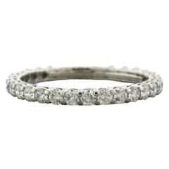 Tiffany 
Co. Diamond Platinum Shared Setting Eternity Wedding Band Ring