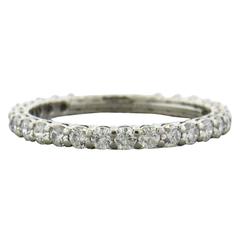 Tiffany & Co. Diamond Platinum Shared Setting Eternity Wedding Band Ring