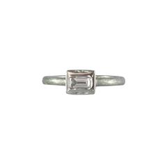 Baguette Diamond Platinum Lotus Ring 10