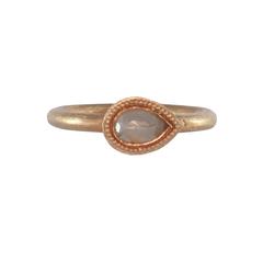 Pear Rose Cut Diamond Rose Gold Ring 12