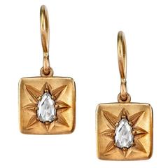 Diamond Gold Starburst Earrings 