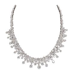 Elegant 47 Carats Diamond Drops Necklace