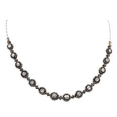 Diamond Slices Oxidized Sterling Silver Necklace