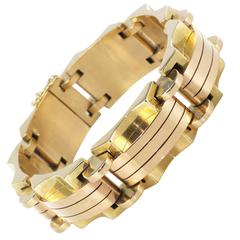 1940s French Two Color Gold Tank Bracelet 4