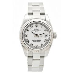 Rolex White Gold Stainless Steel Date Wristwatch Ref 179174