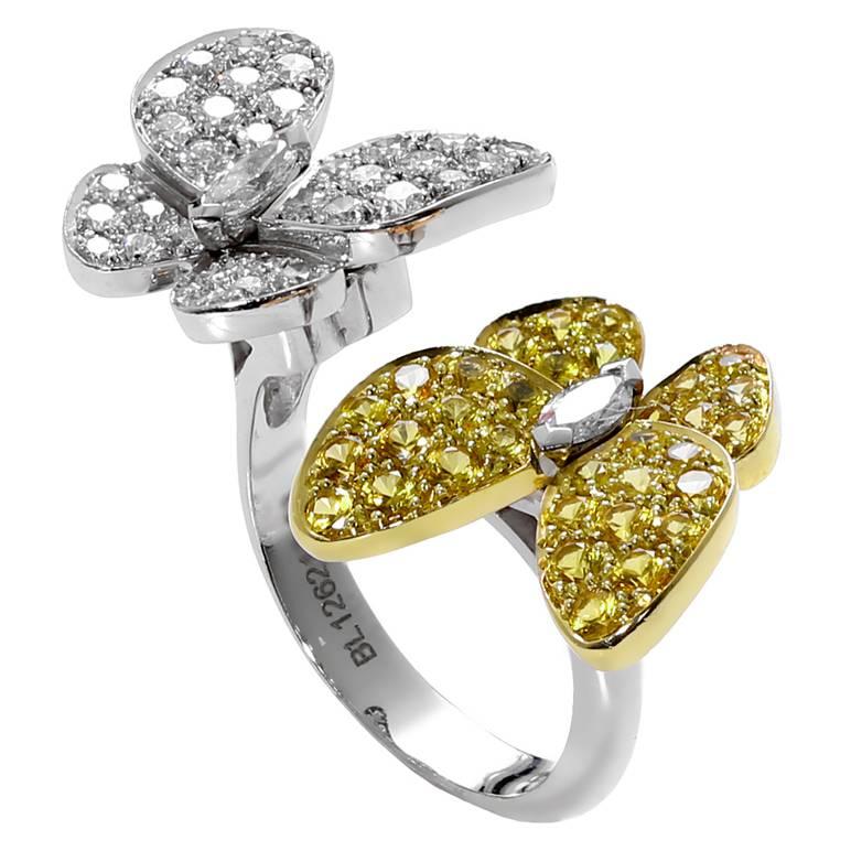 Van Cleef 
Arpels Yellow Sapphire Diamond Two Color Gold Ring