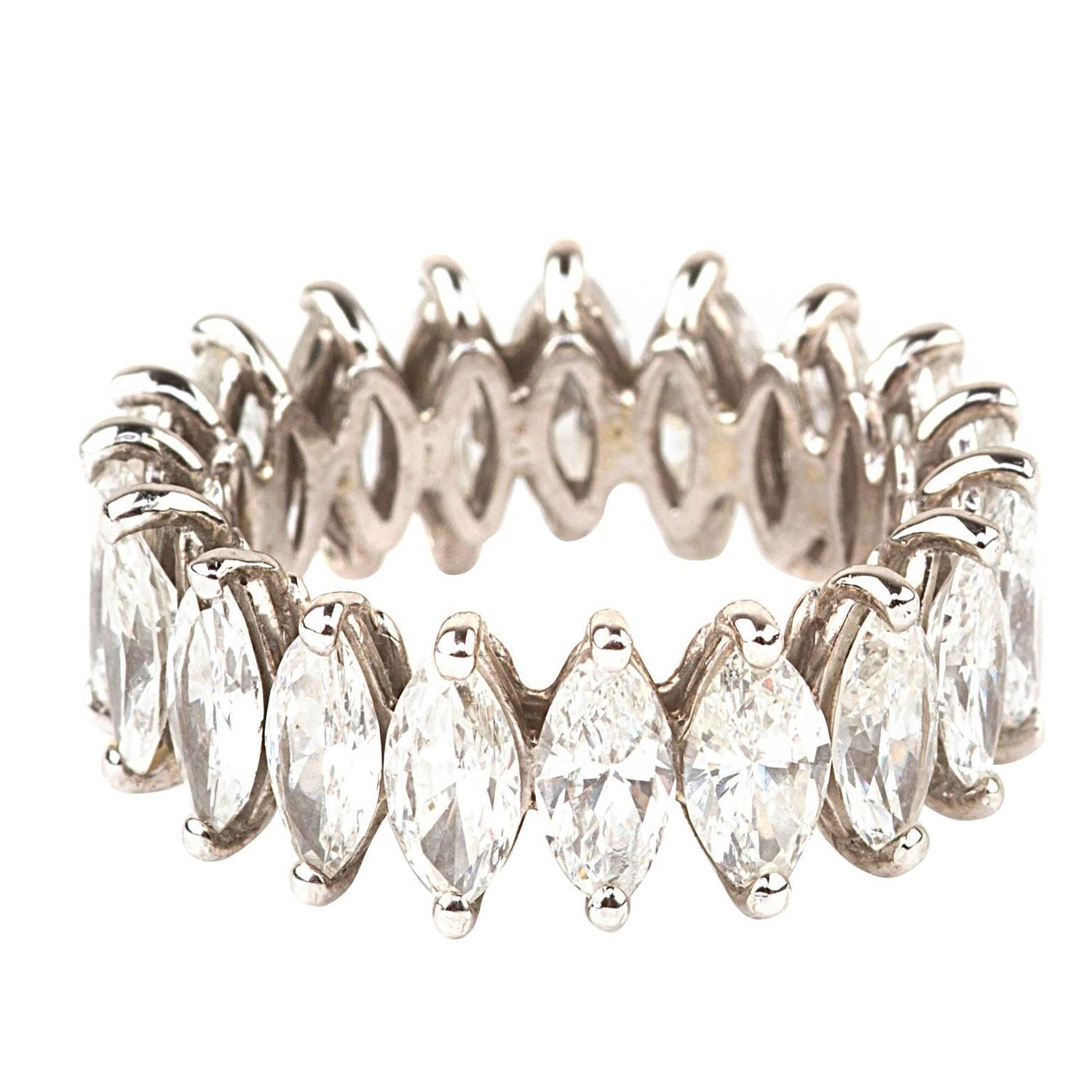 7.0 Carats Marquise Diamond Eternity Wedding Band Ring For ...