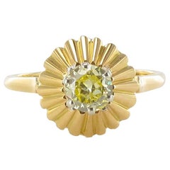 0.50 Carat Fancy Yellow Diamond Gold Solitaire Ring 