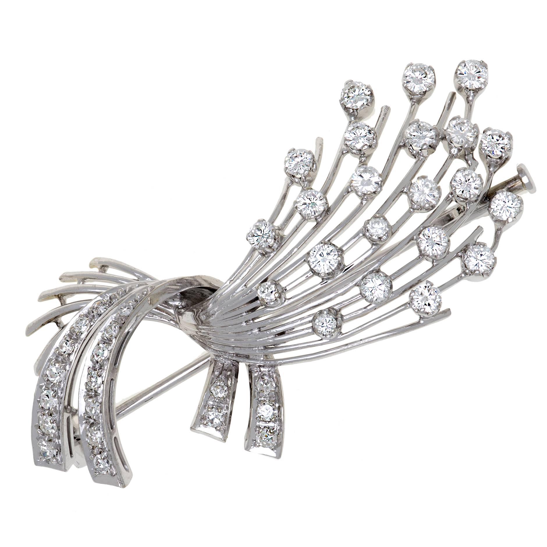 Diamond 18k Gold Spray Brooch For Sale at 1stDibs 18k gold spray paint