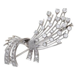 Diamond 18k Gold Spray Brooch