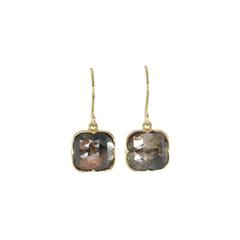 One Of A Kind Rose Cut Diamond Gold Earrings 11