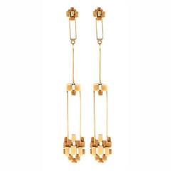 Geometric Modernist Gold Earrings