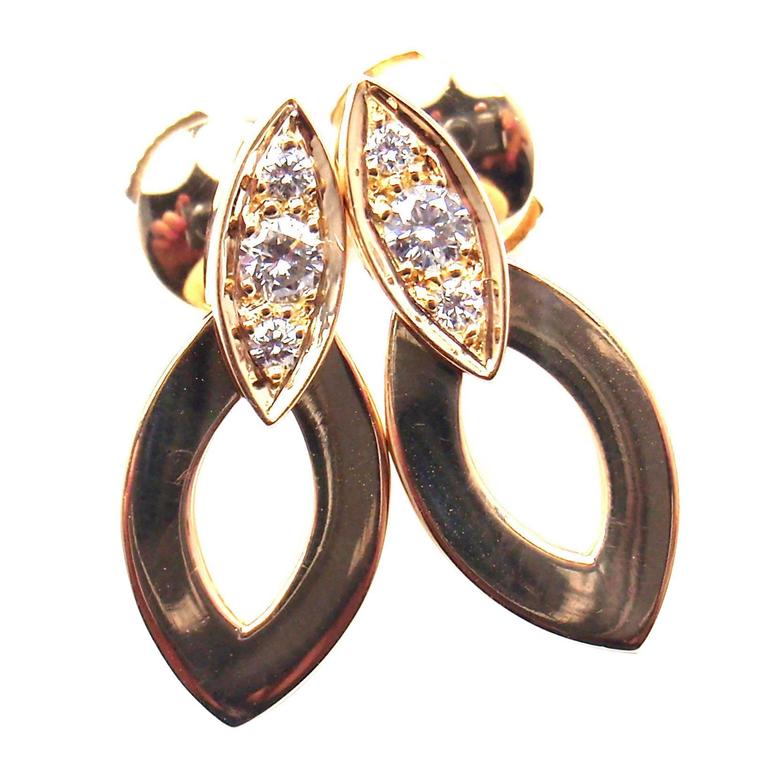 Cartier Diamond Gold Diadea Drop Earrings For Sale at 1stdibs