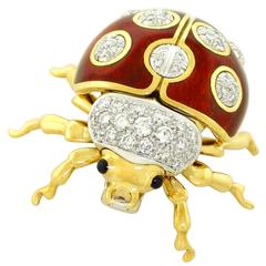Tiffany & Co. Enameled Diamond and Gold Lady Bug Brooch 11