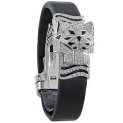 Cartier White Gold Diamond Onyx Panthere Secrete de Cartier Quartz Wristwatch 3