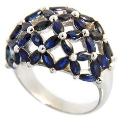 Jona Blue Sapphire Dome Gold Ring 4