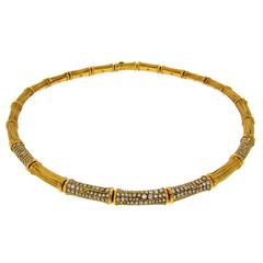 Cartier Diamond Gold Bamboo Necklace 4