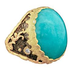 Victor Velyan Amazonite Diamond Gold Ring