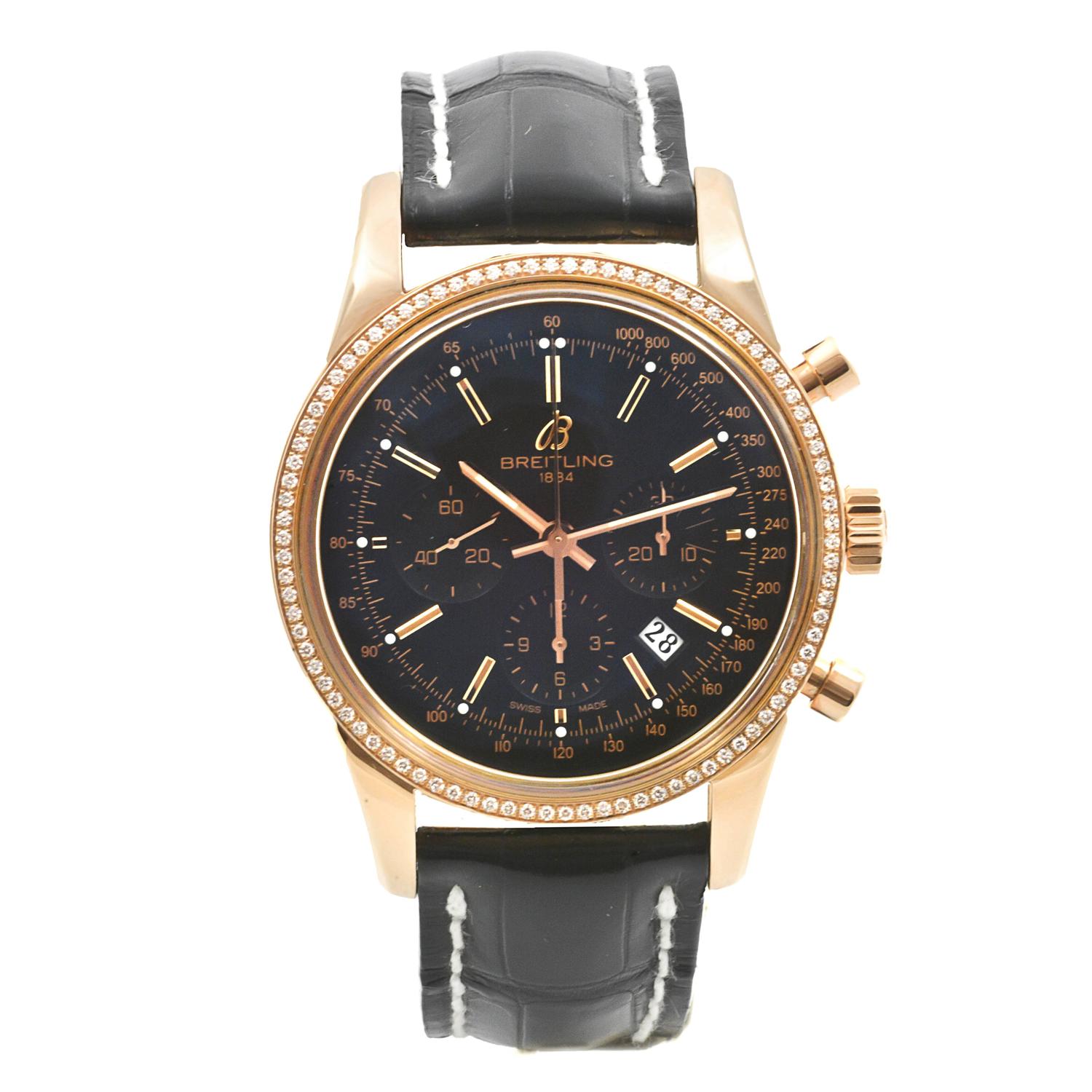 breitling rose gold chronograph
