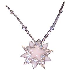 Tiffany & Co. Pink Opal Diamond By The Yard Platinum Star Necklace