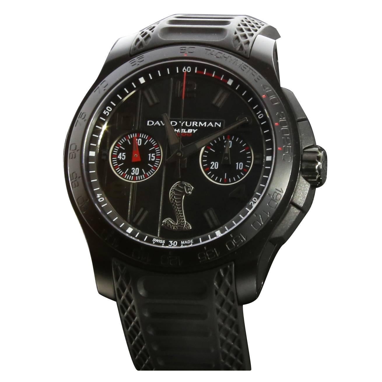 David Yurman Carroll Shelby Montre-bracelet Mustang 1000 Ltd Ed en acier inoxydable