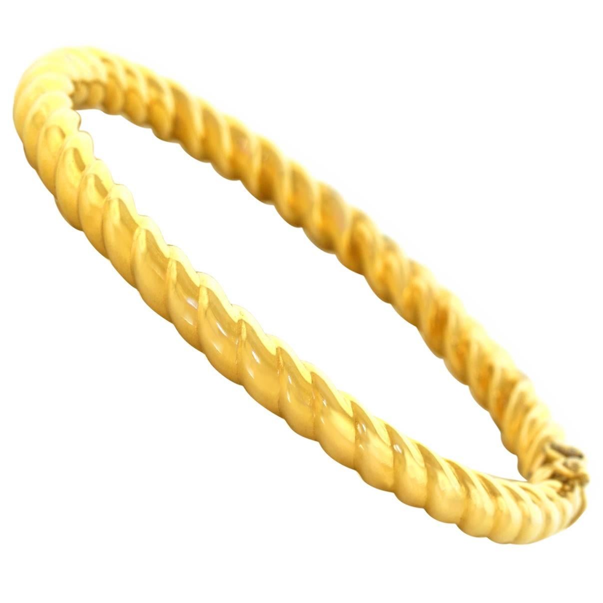 Tiffany & Co. Twisted Rope Motif Gold Bangle