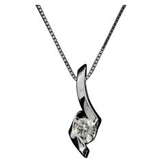 Diamond Gold Swirl Pendant Necklace