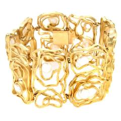Modernist Pearl Gold Bracelet