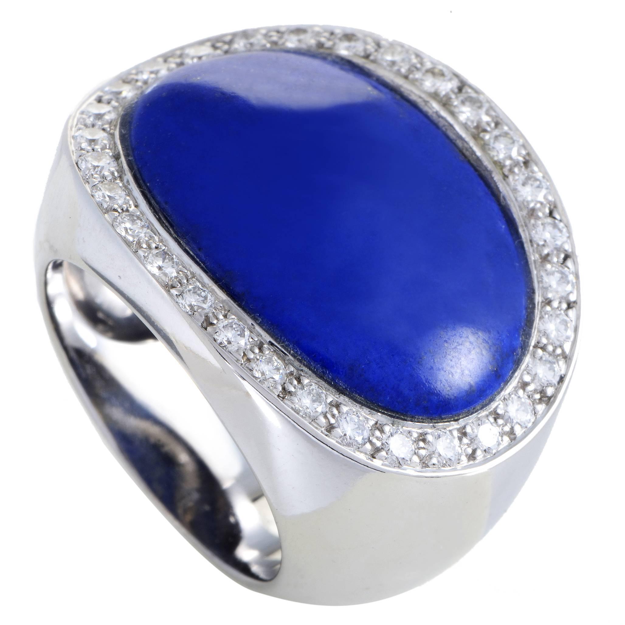 Van Cleef & Arpels Lapis Lazuli Diamond Gold Ring