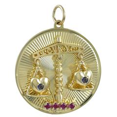 Libra Gemset I Love You Gold Charm 5