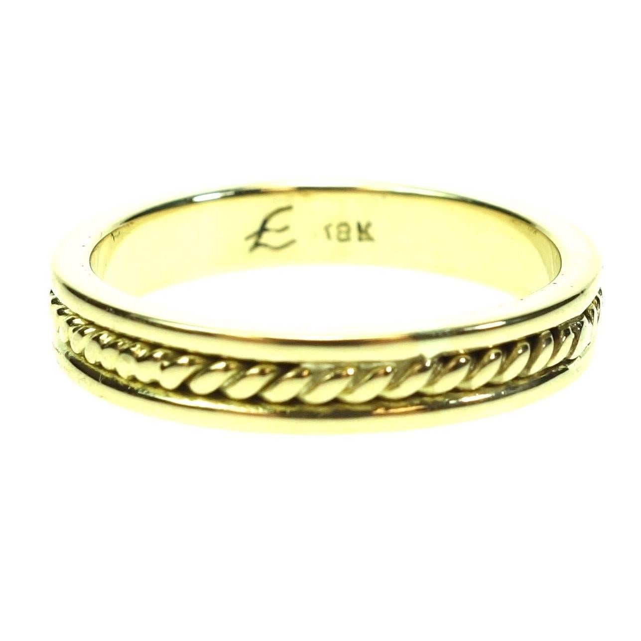 Elizabeth Locke Braided Gold Stack Band Ring