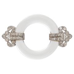 Rock Crystal Diamond Platinum Pin 7